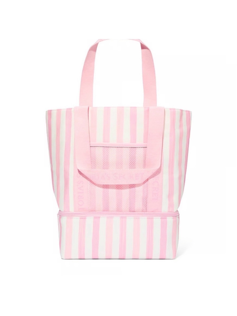 Victoria's Secret Pink & White Stripe Tote / cooler Bag